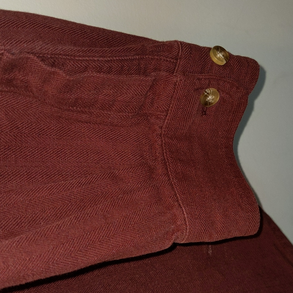 LLBean Men's Size XXL Tall Burgundy Red Button Down Long Sleeve Shirt Shacket - Picture 5 of 10